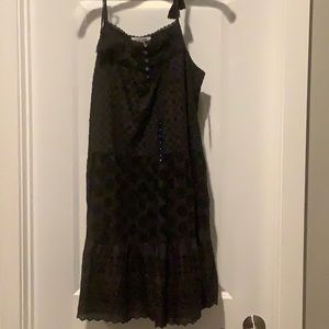 Lucky Brand Women’s Tie Sleeve Tiered Eyelet   Dress